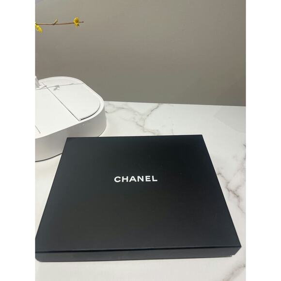 Chanel White and Black Silk Scarf with Iconic Logo and Motifs - Picture 3 of 3